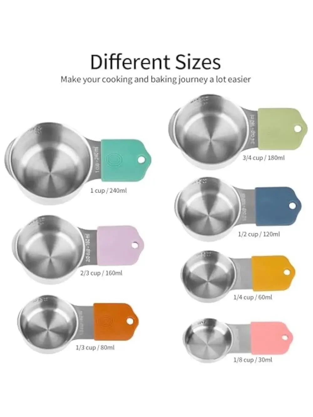Magnetic Measuring Cups &‎ Spoons Set 14, Heavy Duty Stainless Steel Measuring🌈